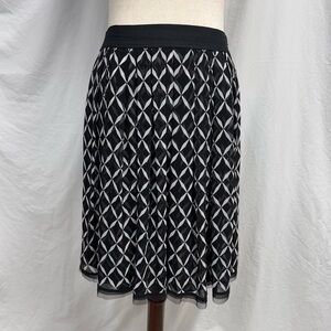 White House Black Market Black and White Diamond Skirt
